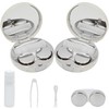 FEILIBAY 2 Pack Marble Contact Lens Case All-in-One Travel Contact