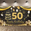 Happy 50th Birthday Backdrop Banner 70.8 x 43.3 Inch, 50th
