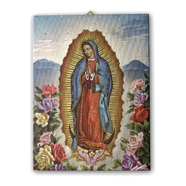 Holyart Canvas Picture on Canvas 25 x 20 cm Guadalupe with Roses