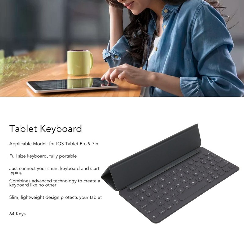 Tablet Keyboard Portable Mini Ultra Slim Full Size 64 Keys