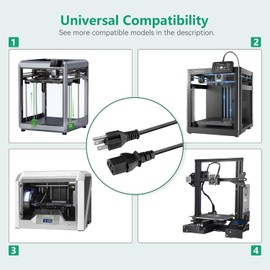 3D Printer Power Cord Ender 3 Power Supply for Creality Ender 3, Ender 3 Pro, Ender 3 Max,Ender 3 S, Ender 3 V2, FLASHFORGE Adventurer,ELEGOO Neptune 3 Pro Prong Power Supply