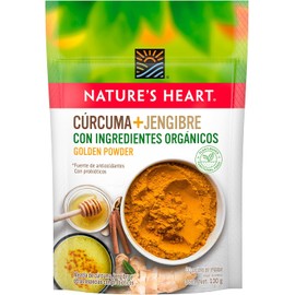 Nature's Heart Organic Moringa + Espirulina Powder, Mezcla Orgánica en Polvo de Moringa y Espirulina con Probióticos, y Clorofila, Bolsa de 100 gramos.