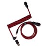 Keychron Premium Coiled USB-C Angled Red Cable, 5-Pin GX16 Detachable