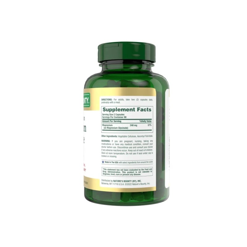 Nature's Bounty Magnesium Glycinate 240 mg, 180 Ct. (FREE SHIPPING)