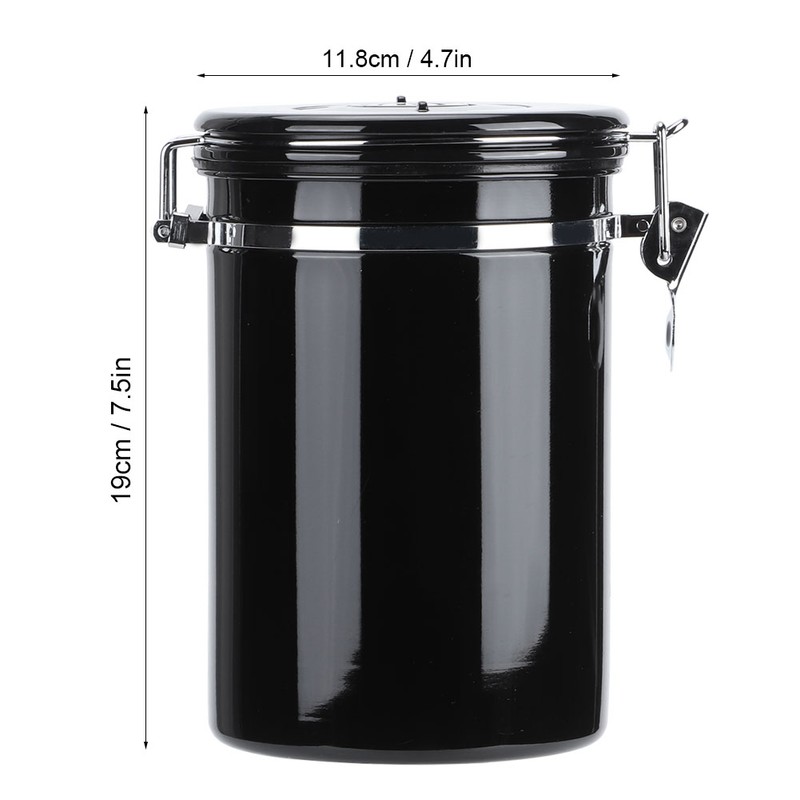 Stainless Steel Sealed Canister Coffee Bean Flour Sugar Container Holder
