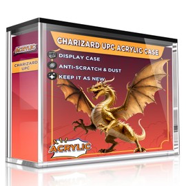 Charizard-UPC-Display-Case, (NOT Compatible with MEW 151 UPC), UV Protection Premium Acrylic Showcase for Ultra Premium Collection, Dustproof Museum-Quality Protector (Thick 6mm)