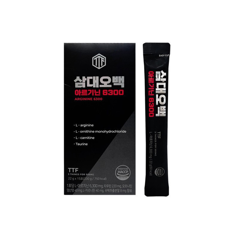 Samdae Obak 웰파인 뉴트리커먼 삼대오백 아르기닌 6300 22g x 15포