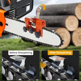 BOSRUIDA Chainsaw Blade Sharpener Chainsaw Sharpener Hand Held Chainsaw Chain Sharpening Jig for 8" to 22" Chainsaw Blades with 5PCS Sharpening Stones Suitable