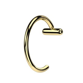 Pierced Owl 20GA ASTM F-136 Implant Grade Titanium Bar Stopper End Nose Ring (Gold Tone)