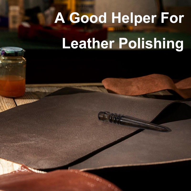 Wozoohyi Ebony Wood Leather Edge Burnisher Tool,Professional Round Leather Edge