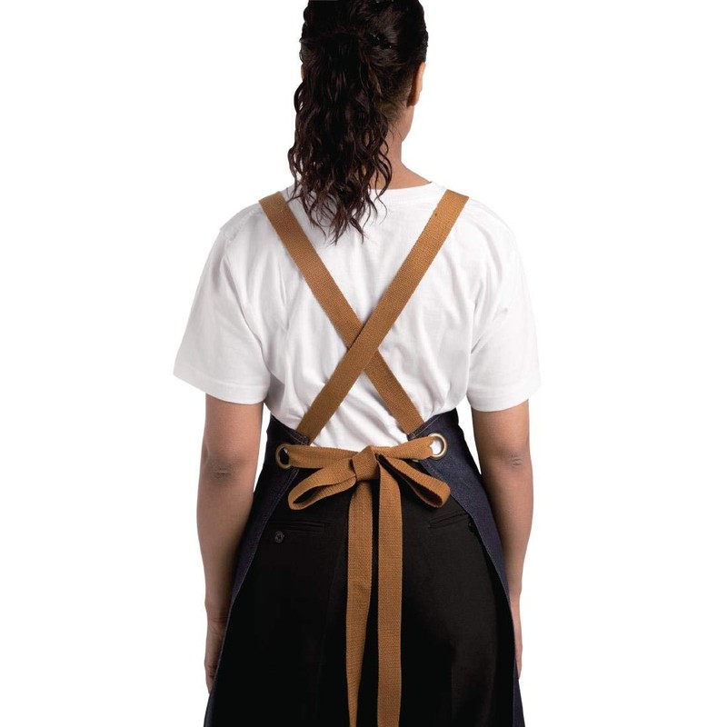 Whites Chefs Clothing B984 Southside X-Cross Back Apron With Tan