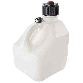 JEGS Square White Jug | 3-Gallon Capacity | Contoured Handle | Exterior Fluid Level Markings | Leak-Free Seal | Unbreakable Cap | Made In USA