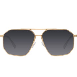 DUCO Polarized Sunglasses Men Women Retro Classic Square Sun Glasses Oversized Vintage Metal Frame Trendy Shades DC3032