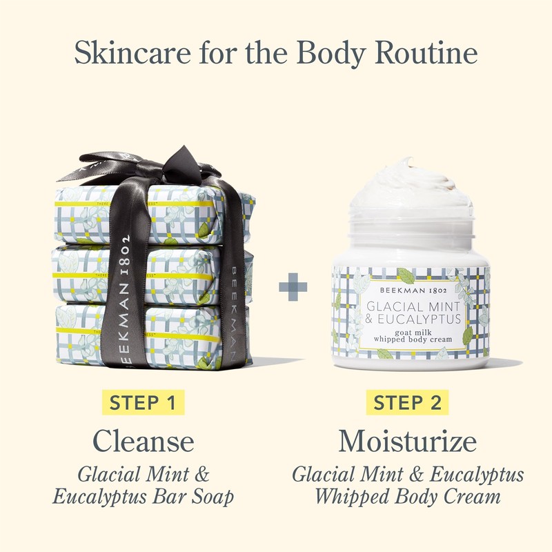 Beekman 1802 Glacial Mint & Eucalyptus 3-Pack Palm-Sized Bar Soap