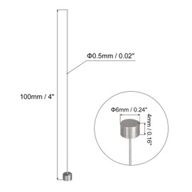 sourcing map Straight Ejector Pins, 0.5mm (1/64") Dia. 65Mn Steel Round Tip Punch 100mm (4") Long for Mechanical Maintenance 2Pcs