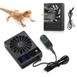 2 PCS Reptile Exhaust Fans Attached to the Aquarium Ventilator Hygrometer, Speed up air circulation, Suitable for the Beard Dragon, Jump Spider, Leopard Gecko, Chameleon, etc