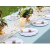 COLOSUS 350pcs White Plastic Plates Disposable Gold Cutlery Dinnerware set
