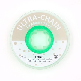 FUIODA 1 Roll/15Ft Orthodontic Dental Elastic Power Chains Dental Elastic Ultra Power Rubber Chain Long Short Closed (Water green, Long)