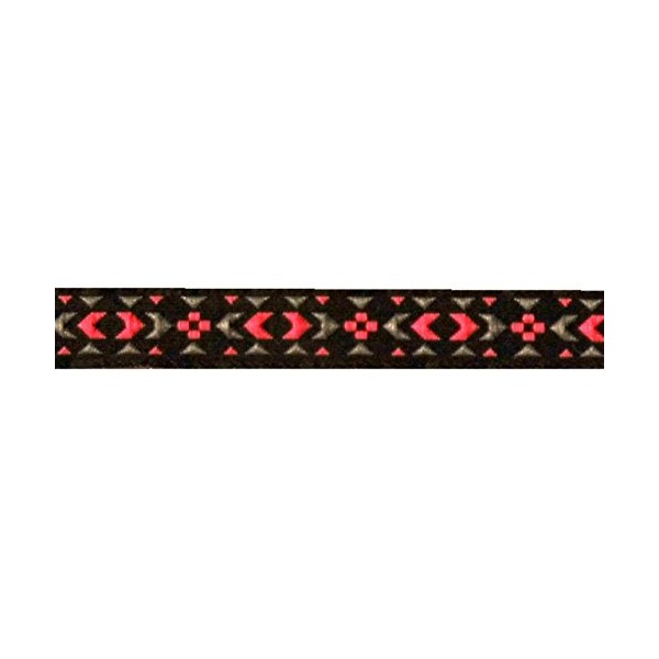 10 m Retro Border Woven Ribbon 12 mm Colour Pink/Grey/Black
