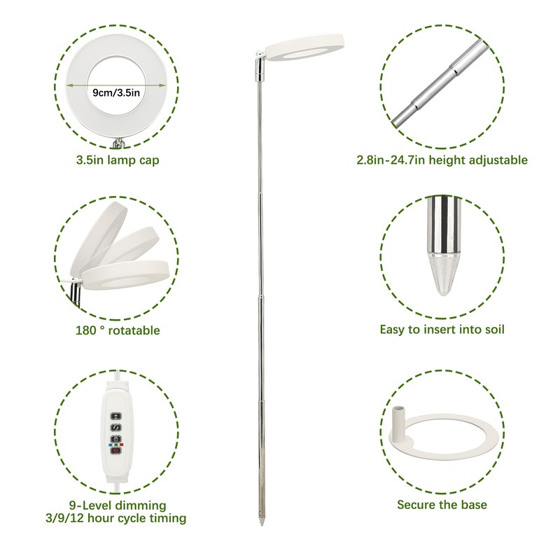 USB Plant Light Angel Ring with Timer Full Spectrum Sunlight