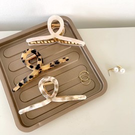 Big Hair Claw Clips Butterfly Hair Clips for Women 4.5" Acetate Claw Clips Large Metal Hair Clip for Girls Hair Accessories for Long Thick Hair 3 Pcs