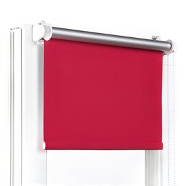 Moderne Verdunkelungsrollo ohne Bohren – Fenster/Balkontür – B100 x H150 cm, Rot – Klemmfix, einfache Montage – Thermo-Schutz, optimale Temperaturregelung – Ideal für Sichtschutz