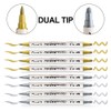 TRANSON 4 Silver and 4 Gold Paint Markers Brush and