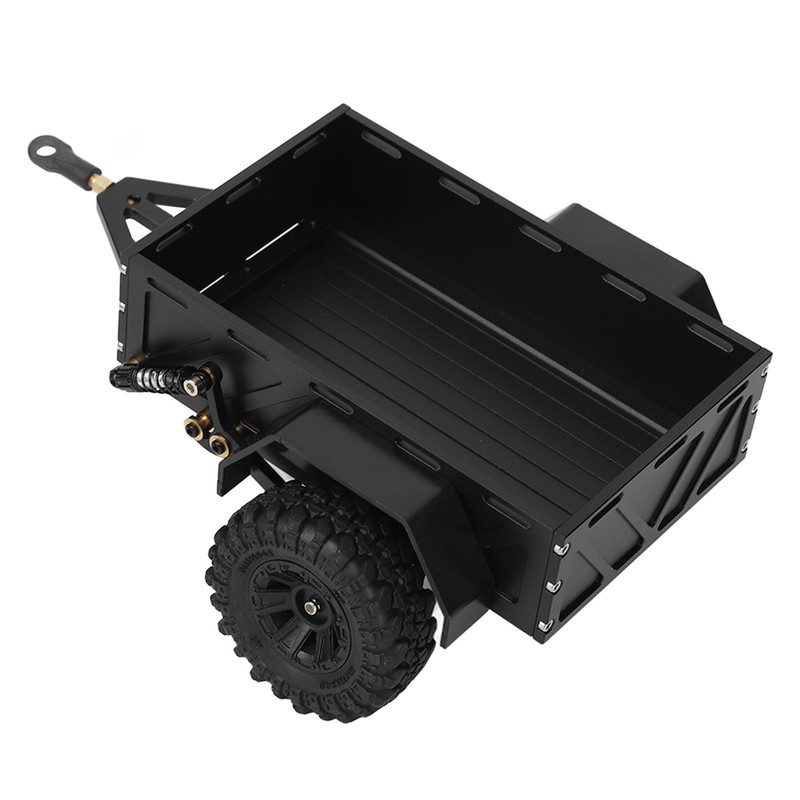 RC Car Hitch Trailer Aluminum Alloy Antislip Rubber Tire Rustproof
