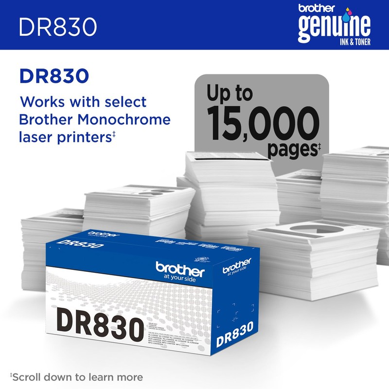 Brother Genuine DR830 Drum Unit for 15,000 Pages