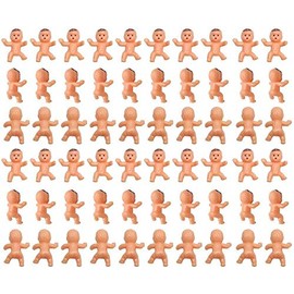 Golden Pearl 60pcs Mini Plastic Babies for Baby Shower, ice Cube Game, Party Decorations, Baby Toys