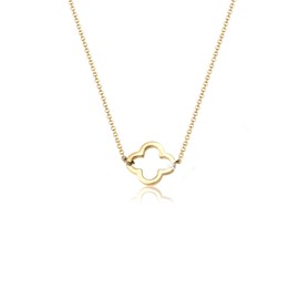 Elli Women's 925 Sterling Silver Gold Plated Cloverleaf Lucky Charm Pendant Necklace of Length 40 cm