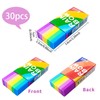 Pack of 30 Soft 2B Erasers, Rainbow Erasers, Rubber Erasers