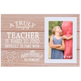 NZY Teacher Appreciation Gifts from Students,Thank You,End Year,Leaving,Christmas,Retirement Gifts for Educators,A Truly Amazing Teacher Is Hard to Find-Wooden Photo Frame Picture Frame Presents