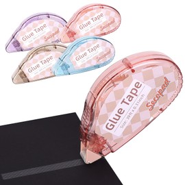 Scrapbook Tape, 4 Pack Double Sided Tape Roller for Crafts, Sticky Glue Tape Runner Scrapbooking Supplies for Kids and Adults, 0.3IN x 39FT