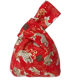 Vintage Japanese Yukata Kimono Crane Handbag Wristlet Bag Small Coin Bag Tote Handle Bag Knot Pouch for Women, E-29