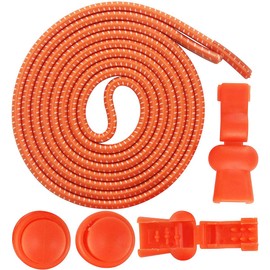 Wealsex Shoelaces Elastic Shoelaces No Lace Up No Knot for Trainers Sports Running Triathlon Adults Kids, orange