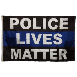 Trade Winds 3x5 Police Lives Matter Blue Line 150D Woven Polyester Nylon Flag 5x3 Banner Grommets Heavy (UV Fade Proof Heavy Duty Wind Resistant Fabric)