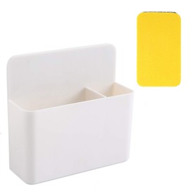Magnetic Pen Holder Magnetic Marker Holder with Whiteboard Sponge Pen Holder Magnetic Marker Holder Organiser Locker Whiteboard Accessories for Fridge Magnetic Board School Office Home
