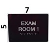 EXAM Room 1 Sign with Tactile Text and Braille Sign