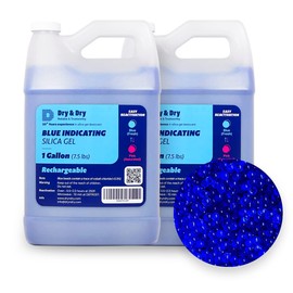 Dry & Dry [15 LBS] Blue Indicating Silica Gel Beads(Industry Standard 3-5 mm) - Reusable Desiccant Beads Silica Beads(Blue to Pink)