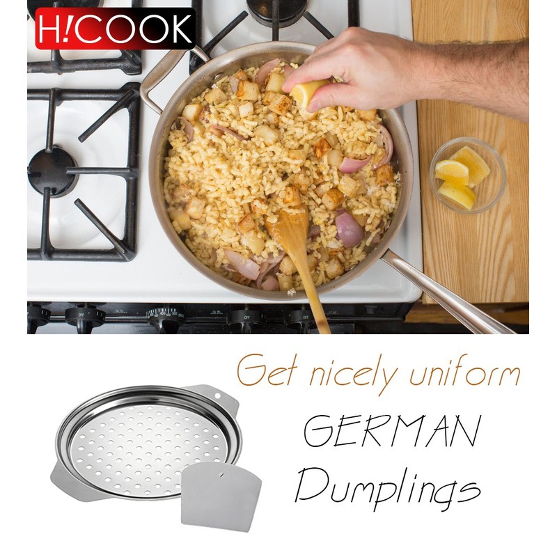 Hicook Stainless Steel Spaetzle Maker Lid with Scraper Traditional German
