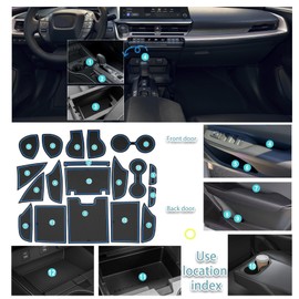 SHAOHAO for 2023 2024 Toyota Prius Door Slot Mats, for 2023 2024 Toyota Prius LE XLE Limited Anti-Dust Car Slot Mats Prius 2023 2024 Accessories Car Gate Slot Pad Cup Holder Inserts Console Liners