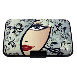 BFL RFID Credit Card Holder for Women or Men, Theft Proof Credit Card Holder, Slim Design Fits in Pocket (Girl on Floral)