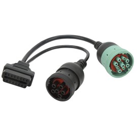 Hapivida OBD2 Truck Y Kabel Universal 16-Pin Buchse auf 6-Pin J1708 9-Pin J1939 Adapterkabel für Kfz Diagnosewerkzeug