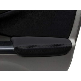 Autoguru Front Armrest Door Panel Cover Skin PVC Leather Made for Honda CR-V 2012-2016 Black