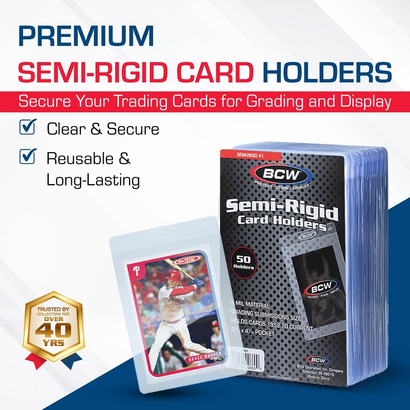 BCW Semi Rigid Card Holder #1 | 1000 Pack |