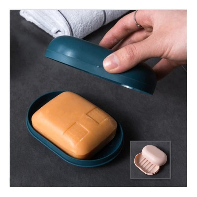 2 PCS Plastic Soap Dish,Travel Soap Case,Soap Cases with Lid,Soap
