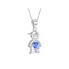 Tuscany Silver Women's Sterling Silver 3 mm Heart Blue Cubic