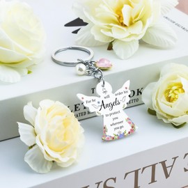 OZUEMUL Christian Gifts for Women Men Angel Keychain Angel Gift for Women Acrylic Keychains Christian Keychain Faith Based Gift Guardian Angels Scripture Gifts