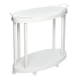 Organizador Cocina Mesa Ruedas Llantas Ahorra Espacios 2 Niv Color Blanco
